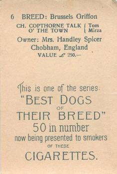 1913 British American Tobacco Best Dogs of their Breed #6 Brussels Griffon Back