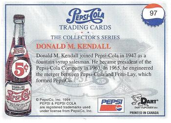 1994 Dart Pepsi-Cola Collector's Series 1 #97 Donald M. Kendall Back