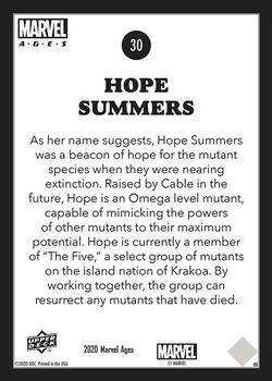 2020 Upper Deck Marvel Ages #30 Hope Summers Back