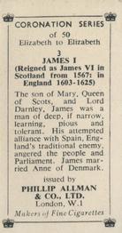 1953 Phillip Allman Coronation Series #3 James I Back