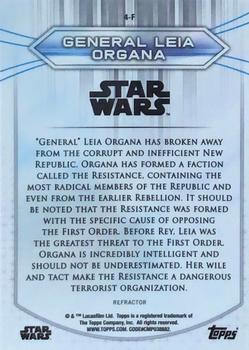 2020 Topps Chrome Star Wars Perspectives Resistance vs. the First Order - Refractor #4-F General Leia Organa Back