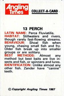 1987 Angling Times Collect-a-Card (Fish) #13 Perch Back