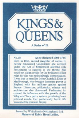 1980 Whiteheads Kings & Queens #18 Anne Back