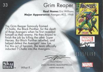 2020 SkyBox Marvel Masterpieces - What If #33 Grim Reaper Back