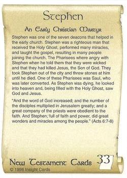 1998 Insight New Testament Cards #33 Stephen Back