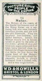 1928 Wills's Picturesque People of the Empire #15 Malay Back