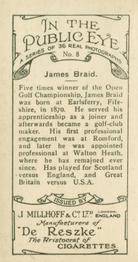 1930 J. Millhoff In the Public Eye #8 James Braid Back