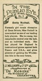 1930 J. Millhoff In the Public Eye #9 Miss Betty Nuthall Back