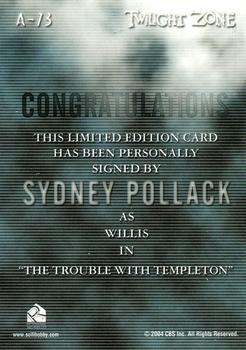 2005 Rittenhouse Twilight Zone Science and Superstition Series 4 - Autographs #A-73 Sydney Pollack Back