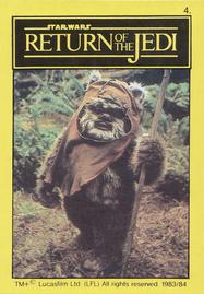 1983 Monty Fabrieken Return of the Jedi Mini Cards #4 Wicket Front