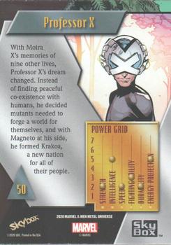 2021 SkyBox Metal Universe Marvel X-Men #50 Professor X Back