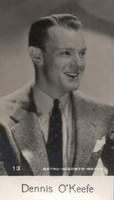 1940 C & T Bridgewater Film Stars (8th Series) #13 Dennis O'Keefe Front