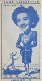1949 Turf Famous Film Stars #13 Myrna Loy Front