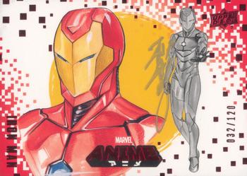2020 Upper Deck Marvel Anime - Red Foil Artist Auto #3 Iron Man Front