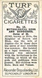 1924 Turf Mythological Gods and Goddesses #13 Juno Back