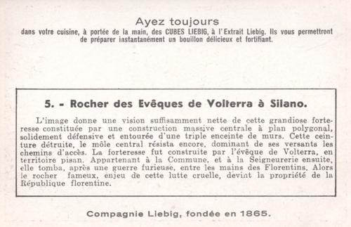 1940 Liebig Chateaux de Toscane (Castles of Tuscany) (French Text) (F1409, S1413) #5 Rocher des Eveques de Volterra a Silano Back