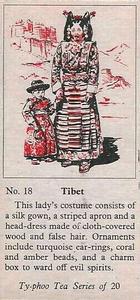 1955 Ty-phoo Tea Costumes of the World #18 Tibet Front