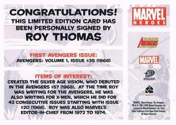 2006 Rittenhouse The Complete Avengers 1963-Present - Autographs #NNO Roy Thomas Back