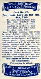 1937 Ardath Your Birthday Tells Your Fortune #47 Saturn Back