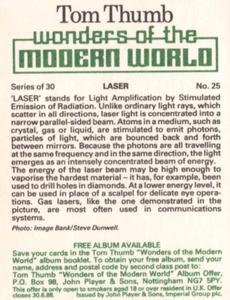 1985 Player's Tom Thumb Wonders of the Modern World #25 Laser Back