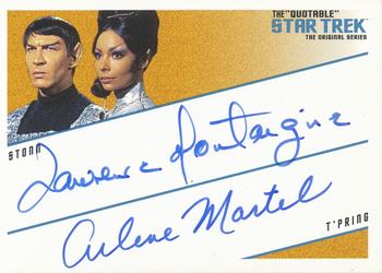2004 Rittenhouse The Quotable Star Trek Original Series - Double Autographs #DQA2 Lawrence Montaigne / Arlene Martel Front