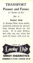 1955 Lucky Dip Transport Present and Future #9 Rocket Ship Back