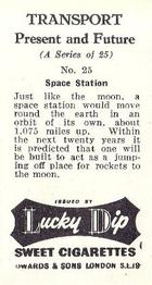 1955 Lucky Dip Transport Present and Future #25 Space Station Back