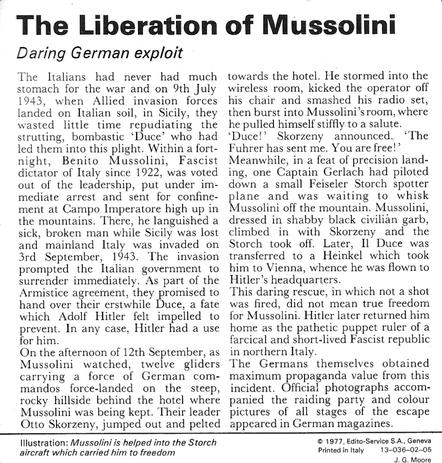1977 Edito-Service World War II - Deck 02 #13-036-02-05 The Liberation of Mussolini Back