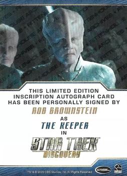 2020 Rittenhouse Star Trek Discovery Season Two - Autographed Inscriptions (Blue Border Design) #NNO Rob Brownstein Back
