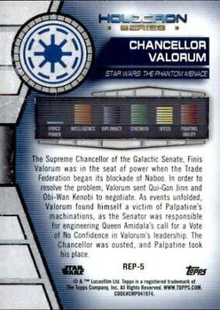 2020 Topps Star Wars Holocron Series - Green #Rep-5 Chancellor Valorum Back
