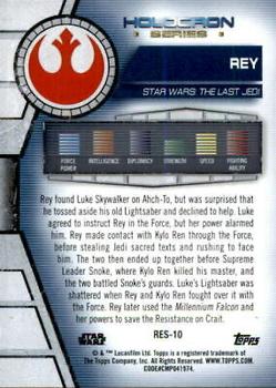 2020 Topps Star Wars Holocron Series - Green #Res-10 Rey Back