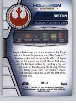2020 Topps Star Wars Holocron Series - Foilboard #REB-32 Bistan Back