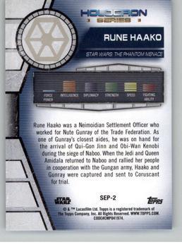 2020 Topps Star Wars Holocron Series - Foilboard #SEP-2 Rune Haako Back