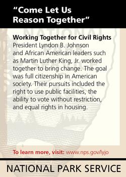 2011 National Park Service Civil War to Civil Rights - Lyndon B. Johnson National Historical Park #NNO 