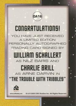 2011 Rittenhouse Star Trek: Remastered Original Series - Double Autographs #DA16 William Schallert / Charlie Brill Back