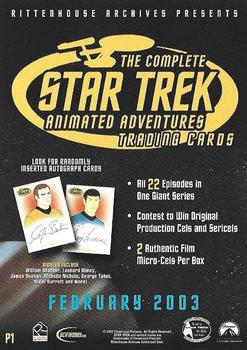 2003 Rittenhouse Star Trek: The Complete Star Trek: Animated Adventures  - Promos #P1 Enterprise Back