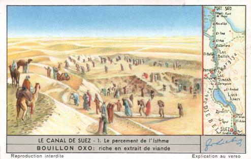 1953 Liebig Le Canal De Suez (Suez Canal) (French Text) (F1558, S1561) #1 Le percement de L'Isthme Front