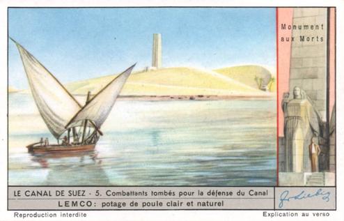 1953 Liebig Le Canal De Suez (Suez Canal) (French Text) (F1558, S1561) #5 Combattants tombes pour la defense du Canal Front