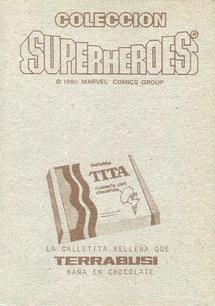 1980 Terrabusi Marvel Comics Superhero (Spain) #55 Surf Plata Back