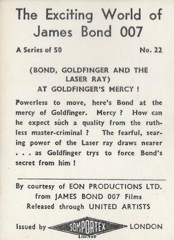 1965 Somportex The Exciting World of James Bond #22 (Bond, Goldfinger and the Laser Ray) At Goldfinger’s Mercy! Back