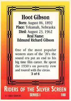 1993 SMKW Riders of the Silver Screen #100 Hoot Gibson Back