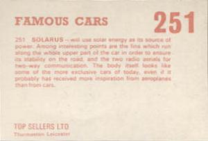 1972 Top Sellers Famous Cars #251 Solarus Back