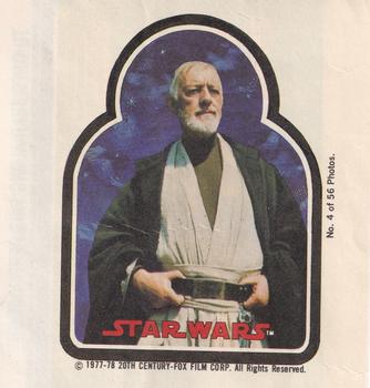 1978 Topps Star Wars Sugar Free Bubble Gum Wrappers #4 Obi-Wan Kenobi Front