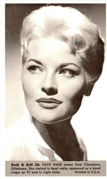 1959 Nu-Cards Rock & Roll #36 Patti Page Front