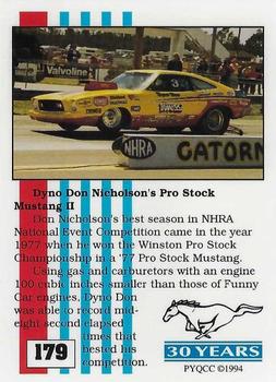 1994 Performance Years Mustang Cards II (30 Years) - 30th Anniversary First Printing #179 Dyno Don's Pro Stock Back