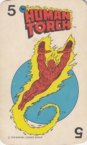 1978 Milton Bradley Marvel Comics Super-Heroes Card Game #5 The Human Torch Front