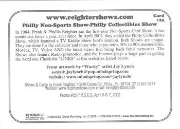 1994-21 Choice Philly Non-Sports Show #25 www.reightershows.com Back