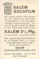 1934 Goldfilm (Bulgaria, Constantin, Salem) #439 Phillips Holmes Back