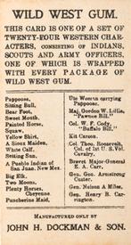 1910 John H. Dockman & Son Wild West Gum (E50) #NNO Sitting Bull Back