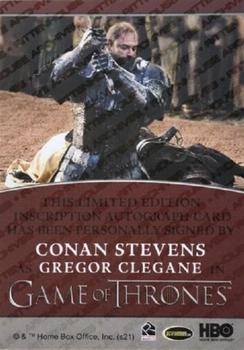 2021 Rittenhouse Game of Thrones Iron Anniversary Series 1 - Inscription Autographs #NNO Conan Stevens Back